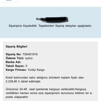 Kargolanmayan Ürün Ve Yetersiz Bilgilendirme