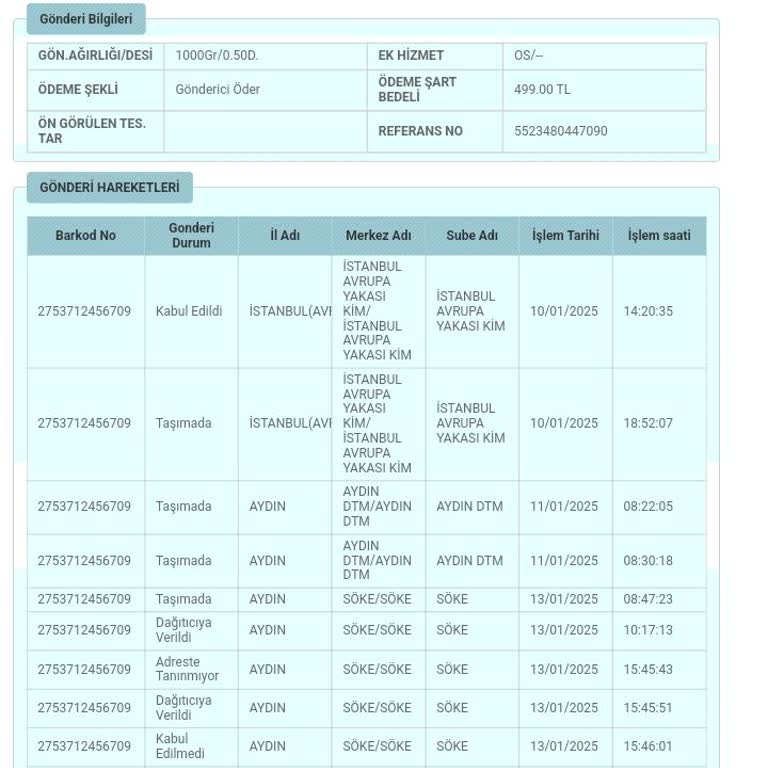 Xtrax Farklı Ürün Gönderimi