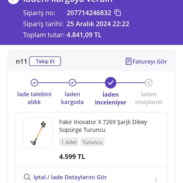 N11 Üzerinden Alınan Kusurlu Ürün Ve İade Sürecindeki Gecikme