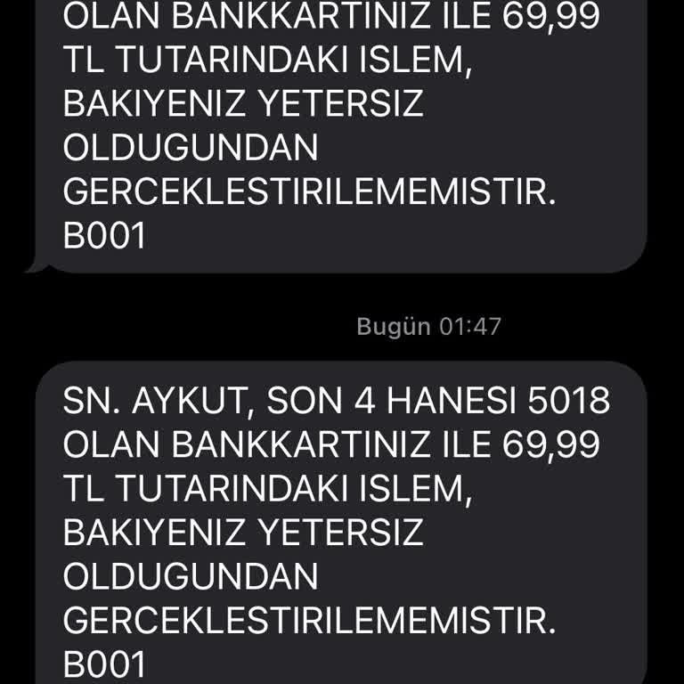Banka Kartımla Habersiz Para Çekim Girişimi