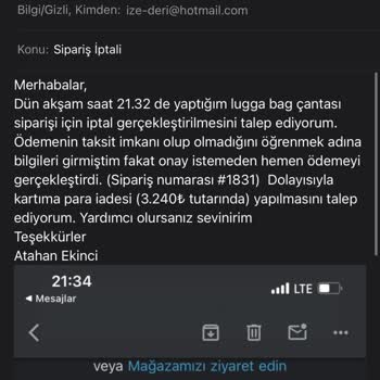 Taksit Seçeneği Ve İade Sürecinde Sorun Yaşadım