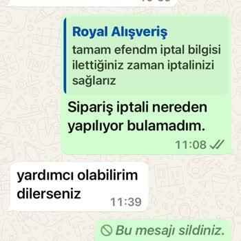 Royalalisveris.com'da Sipariş İptali Ve Para İadesi Sorunu