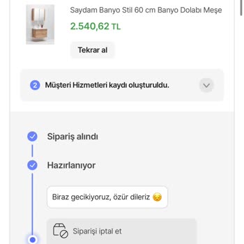 Hepsiburada'dan Sipariş Edilen Banyo Dolabı Teslim Edilmiyor