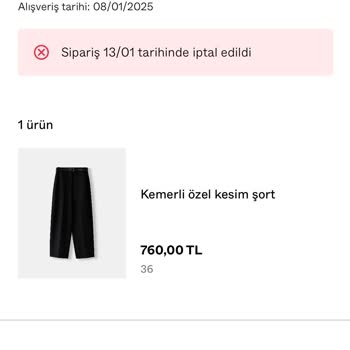 Bershka'da İptal Edilen Sipariş Ve İade Sorunu