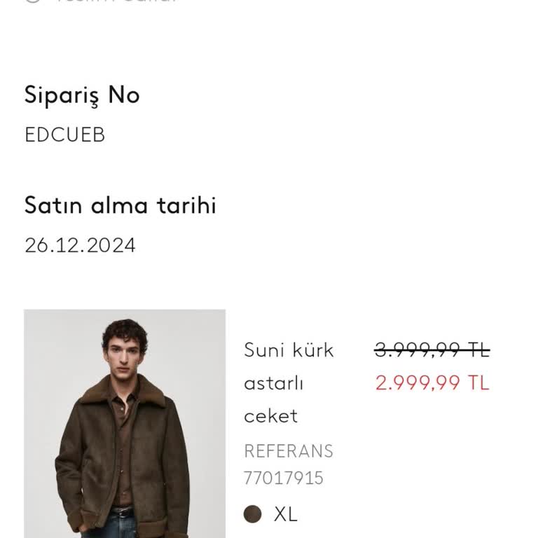 Mango'dan Sipariş Edilen Montun Teslimat Sorunu