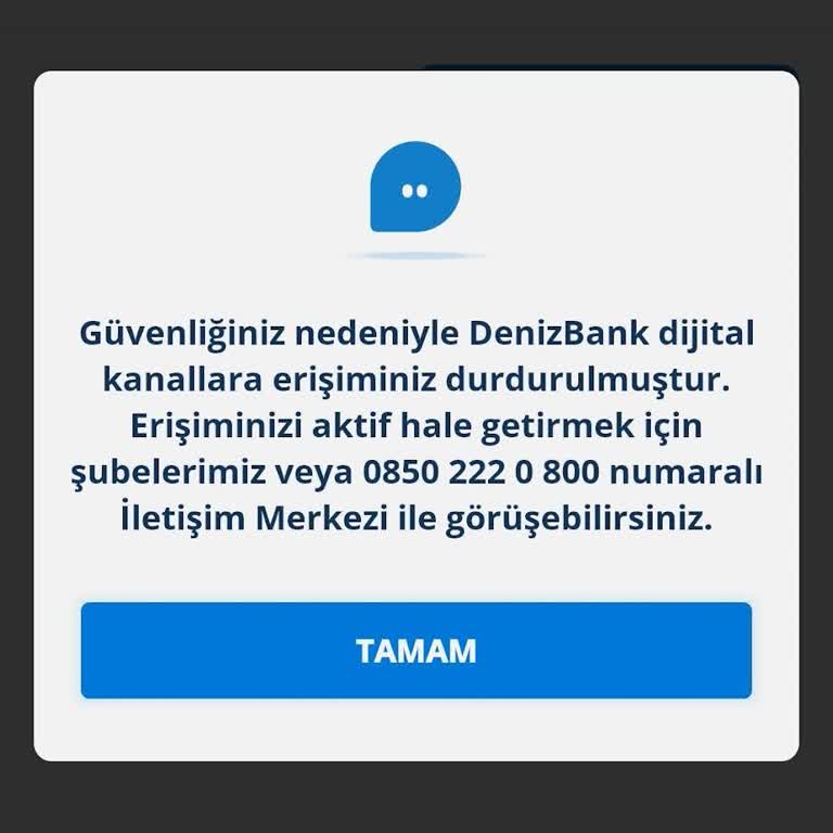 Denizbank Mobil Uygulama Erişim Sorunu Ve Müşteri Hizmetleri Yetersizliği