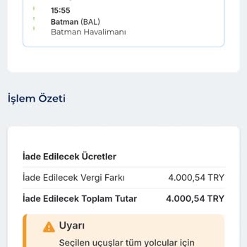 Ajet'ten Bilet İptalinde Yetersiz İade Politikası