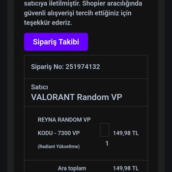Eksik Valorant Points Teslimatı