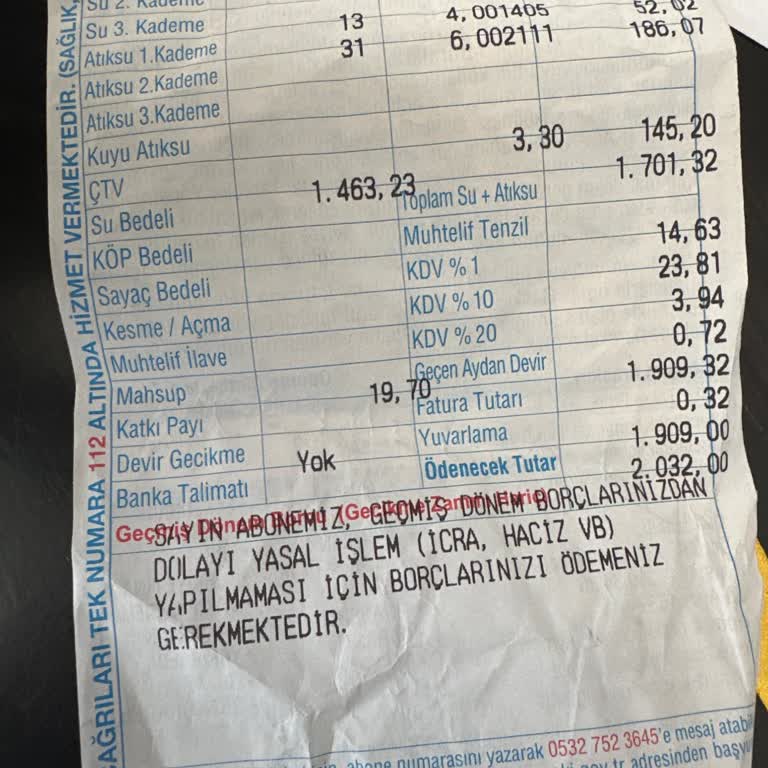 Su Faturasında Beklenmeyen Yükseklik