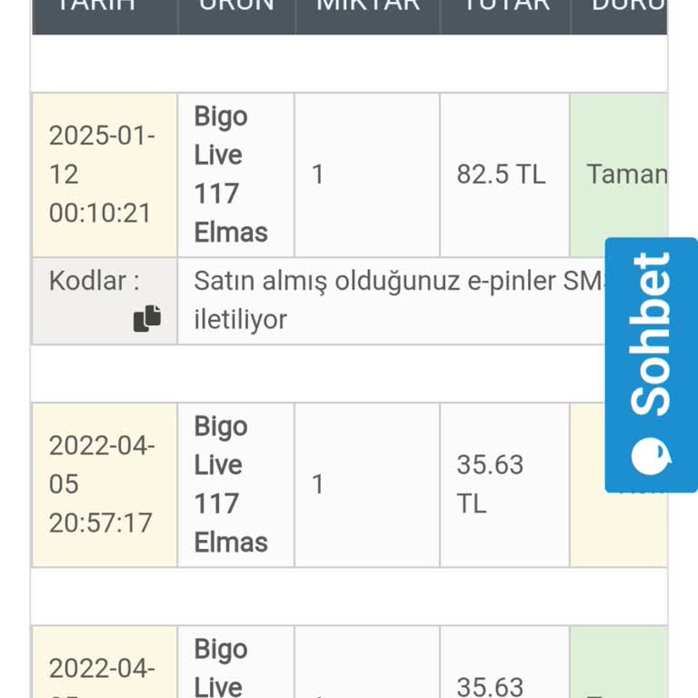 epin.com.tr Bigo Live Kodu Gönderilmiyor, Müşteri Hizmetleri Cevapsız!