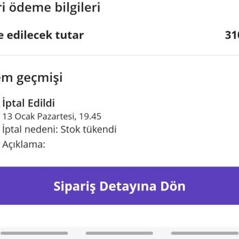 Sipariş İptali Ve Stokta Olmayan Ürün Sorunu