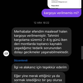 Ate. Wear'dan Sipariş Verdim Ama Ceketler Hala Ortada Yok