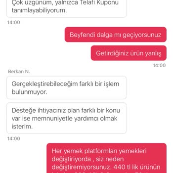 Yanlış Sipariş Ve Yetersiz Telafi Kuponu
