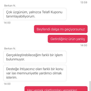 Yanlış Sipariş Ve Yetersiz Telafi Kuponu