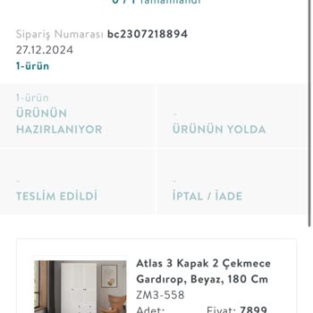 Teslim Edilmeyen Gardırop Ve Cevapsız Müşteri Hizmetleri