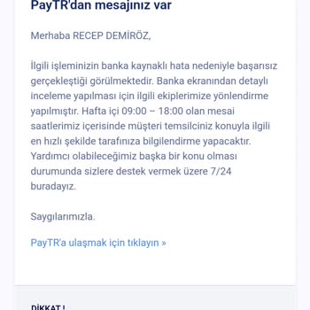 PayTR'nin Ödeme İadesindeki Gecikmesi Ve İletişim Sorunları