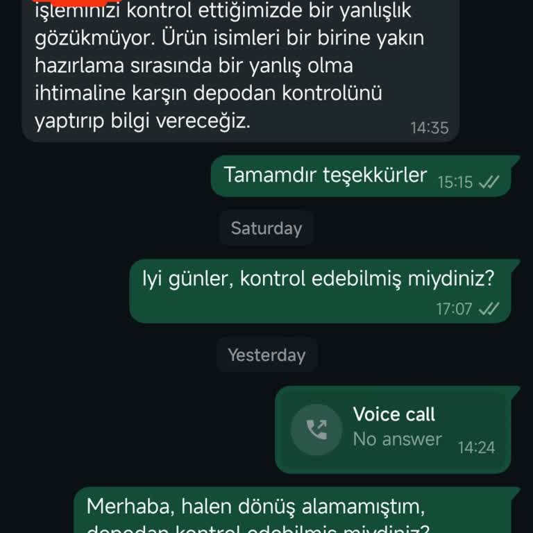 Yanlış Ürün Gönderimi Ve İletişim Sorunu
