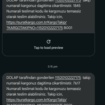 Sürat Kargo Fıstıkağacı Şubesi Teslimat Sorunu