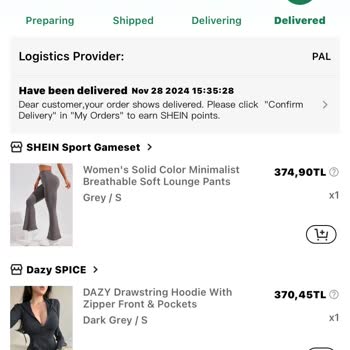 SHEIN-Bestellung wird als zugestellt angezeigt, aber nicht erhalten