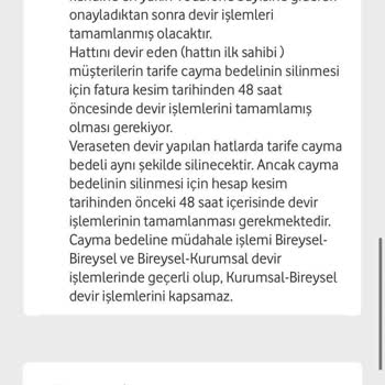 Vodafone Cayma Bedeli Mağduriyeti
