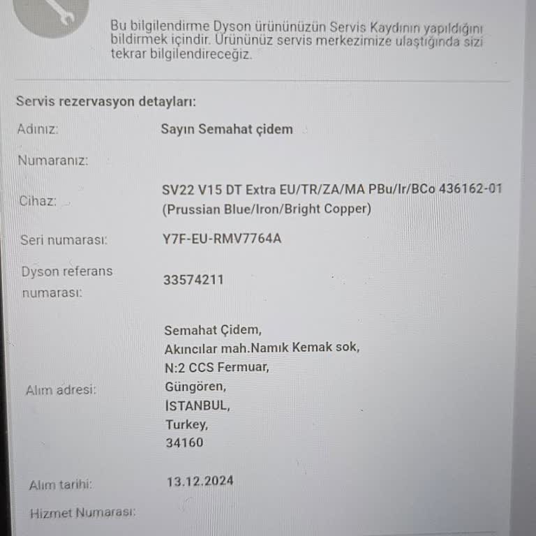 Dyson V15 Süpürge Sorunları Ve Değişim Talebi