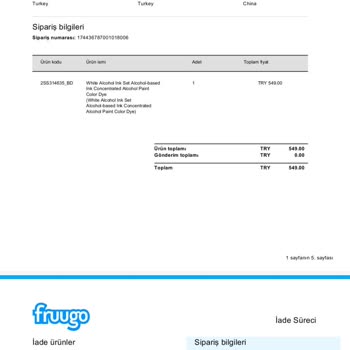 Fruugo'dan Alınan Ürün İçin Ek Ücret Ve İade Sorunu