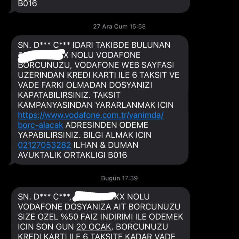 Yanlış Borç Bildirimi Ve Sürekli Mesajlar