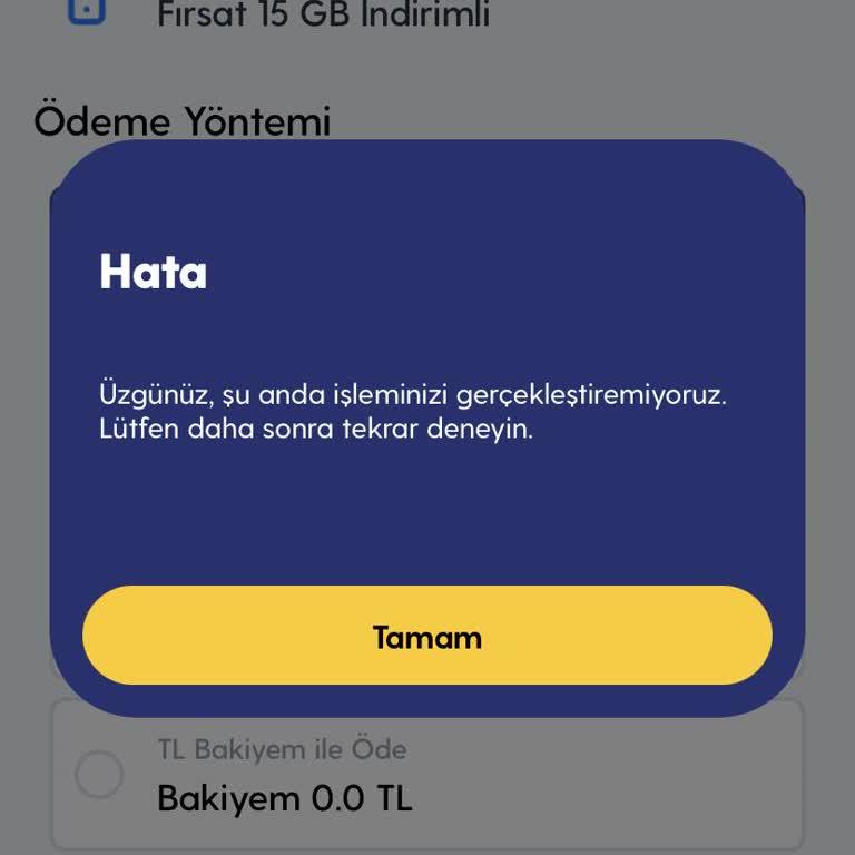 Turkcell Uygulamasında Paket Yükleme Sorunu