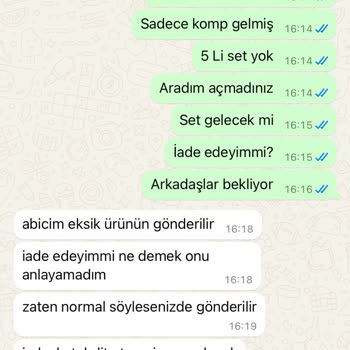 Eksik Ürün Ve Saygısız Müşteri Hizmeti