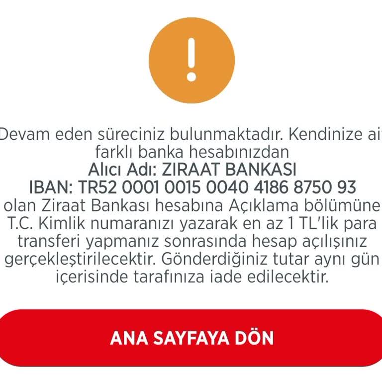 Ziraat Bankası Hesap Onayı Sorunu