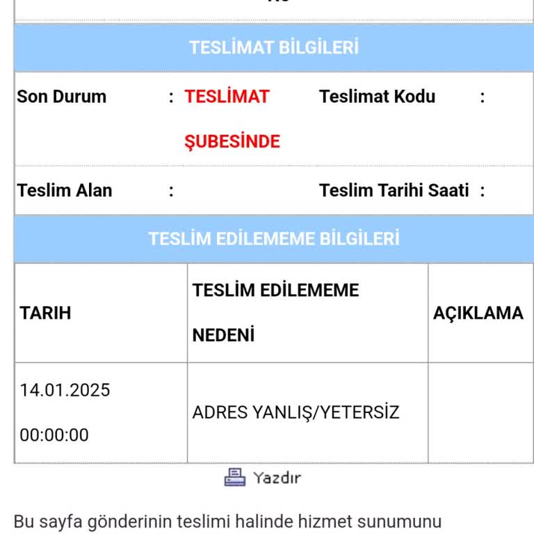 Aras Kargo'nun Yanıltıcı Adres Sorunu