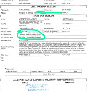 LG Çamaşır Makinesi Patlaması Ve Sonrası