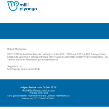 Milli Piyango Uygulamasında Para Yükleme Sorunu