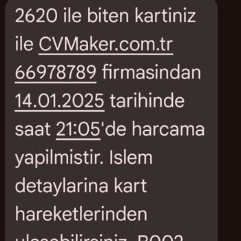 CV Maker Sitesinde Habersiz Ücret Kesintisi
