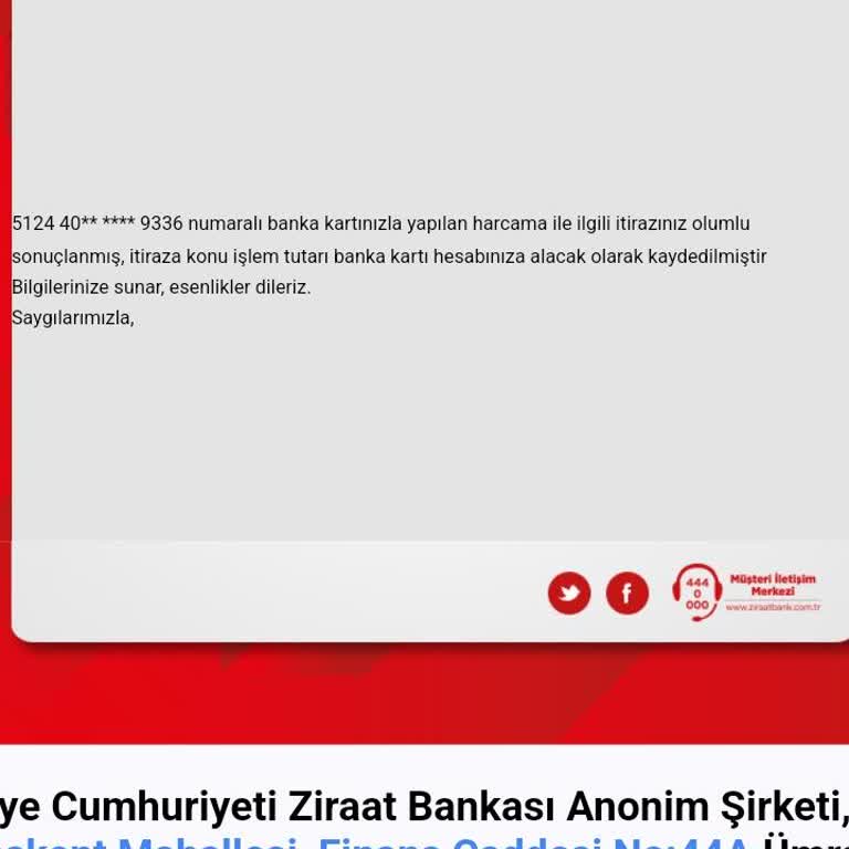 Ziraat Bankası'ndan Onaylanmış İtiraz Sonrası Geciken İade