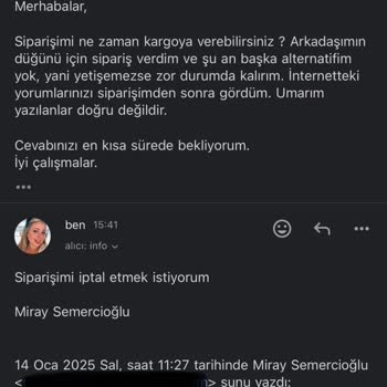 Zyvon Butik'ten İptal Edilemeyen Sipariş Ve İade Sorunu