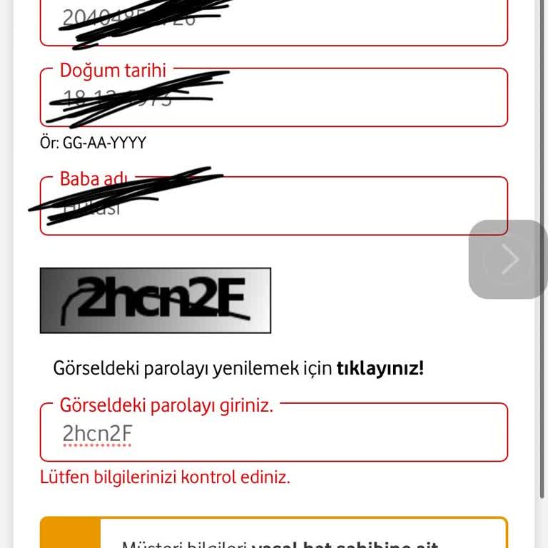 Vodafone Kimlik Bilgileri Hatası Ve Alacak Sorunu