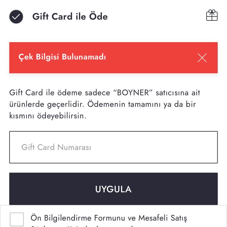 Boyner İnternet Alışverişinde Totem Kart Sorunu