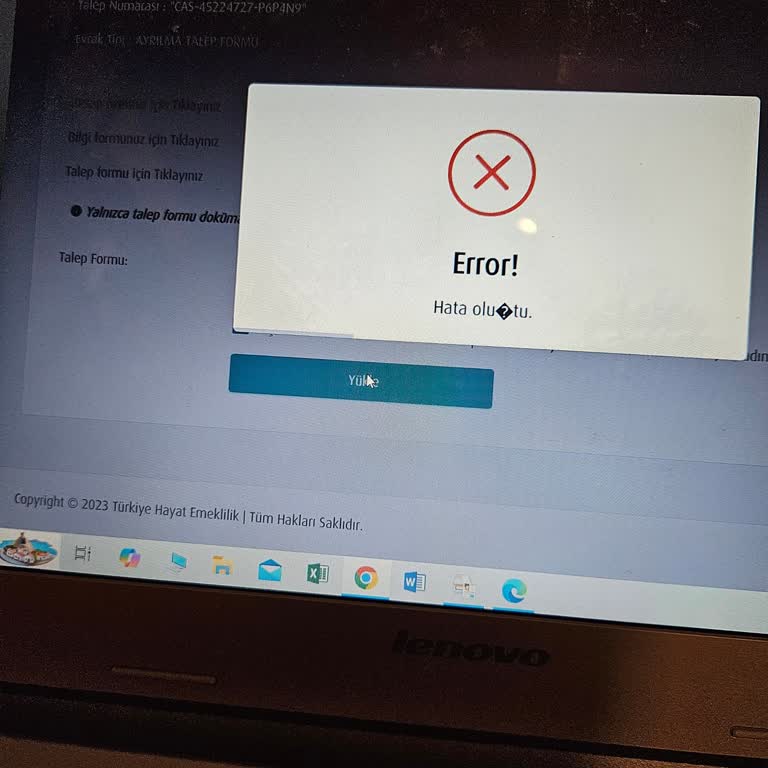 Belge Yükleme Sorunu Ve İptal Başvurusu Engeli