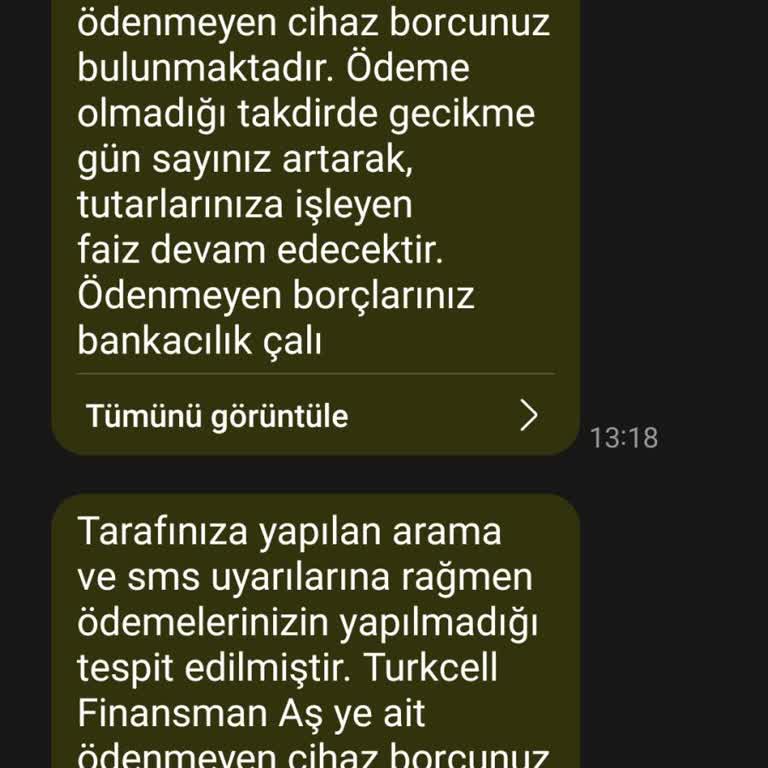 Sürekli Borç Mesajlarıyla Rahatsız Ediliyorum