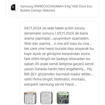 Paramparça Gelen Çamaşır Makinesi Ve İade Sürecinde Yaşanan Sorunlar