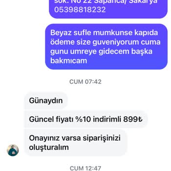 Yanıltıcı Fiyat Bilgisi Ve Sipariş Sorunu