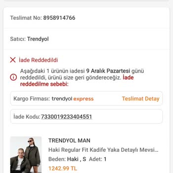 İade Sürecinde Yaşanan Sorun Ve Ürün Kaybı Şüphesi