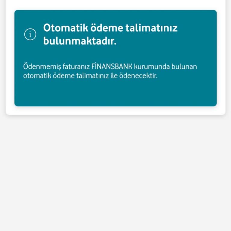 Vodafone Fatura Talimatı İptal Sorunu