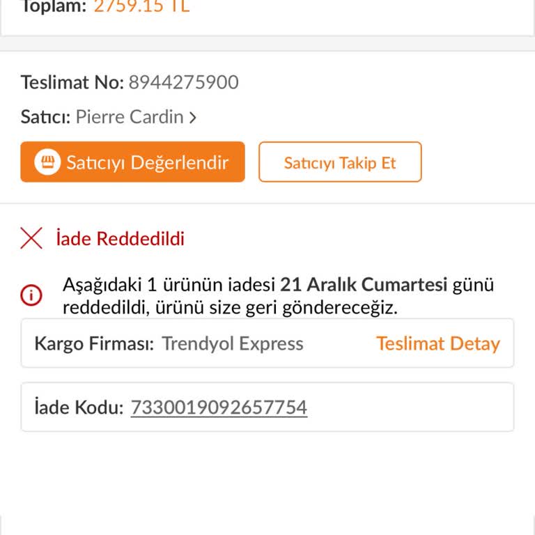 Trendyol'dan Aldığım Ürünün İadesi Kabul Edilmiyor!