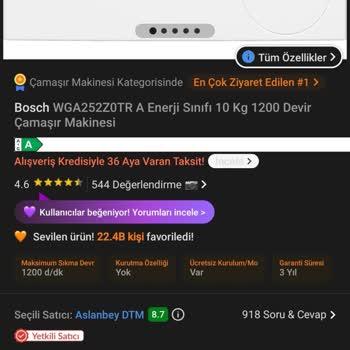 İndirim Sonrası Destek Sözü Tutulmayan Bosch Çamaşır Makinesi Alımı