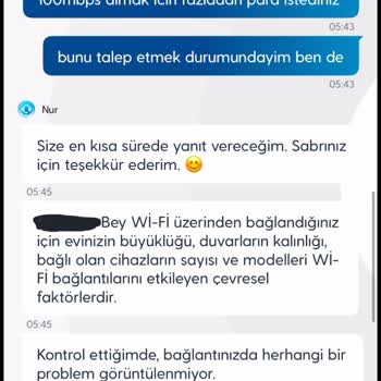 Ödediğim Hızın Altında İnternet Ve Yetersiz Müşteri Hizmetleri