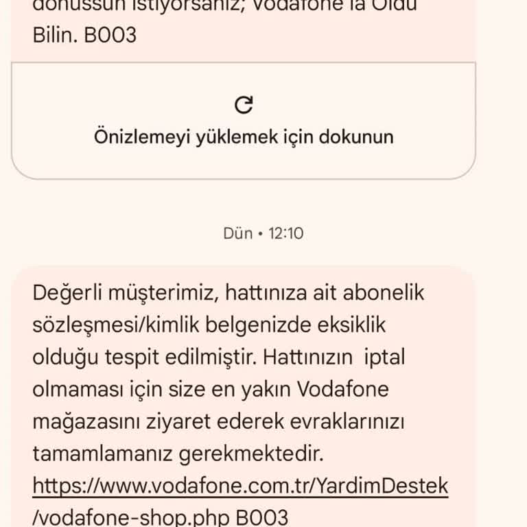 Vodafone Geçiş Sürecinde Kimlik Bilgisi Sorunu Ve Hat Kısıtlaması