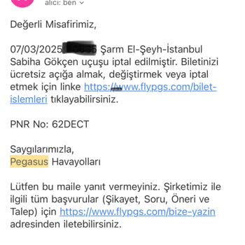 Pegasus'un Yanıltıcı Bilet İptal Stratejisi