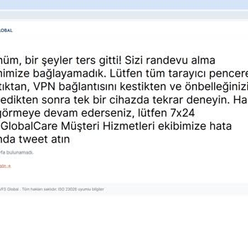 VFS Global Belçika Randevu Sistemi Sürekli Hata Veriyor